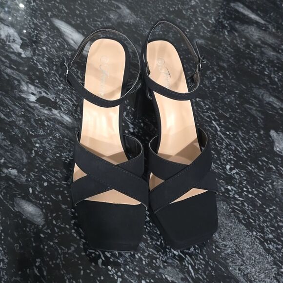 BRAND NEW FOREVER BLOCK HEEL  CRISS-CROSS  ADJUSTABLE BUCKLE ALMOND TOE … - Picture 4 of 16